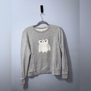 Kate Spade Broome Street Women’s Gray Sparkly Owl Sweatshirt Size Small EUC